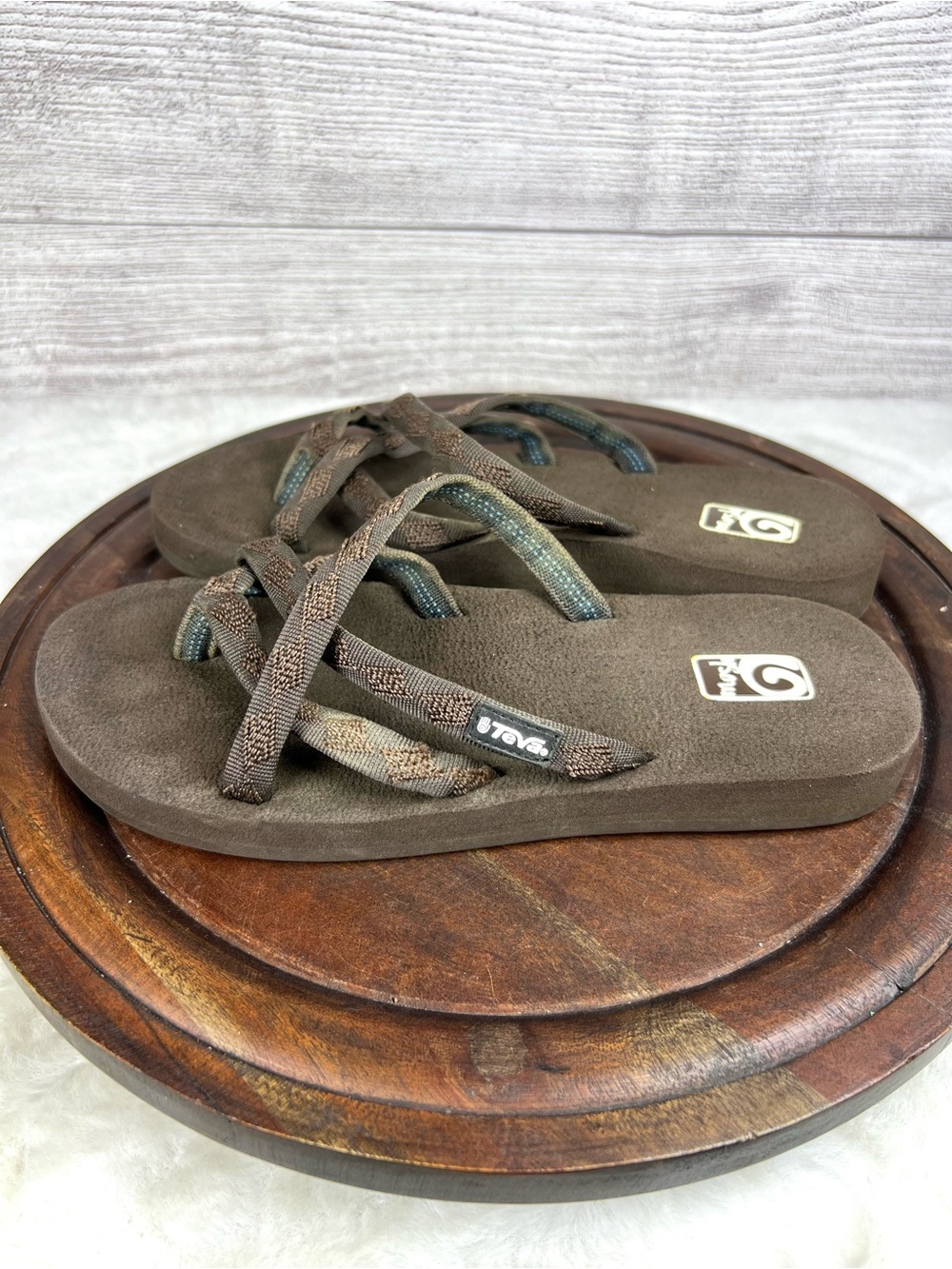 Teva Women’s Brown Mush Thong Flip Flop Sandals Shoes Size 6 Outdoor Boho Beach - Picture 6 of 11